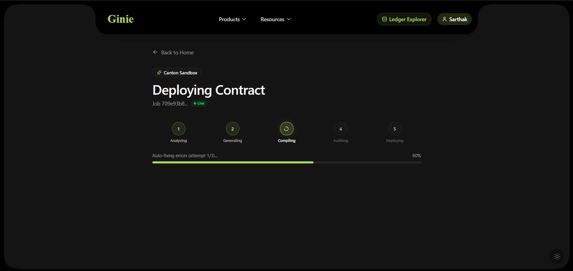 Live pipeline progress